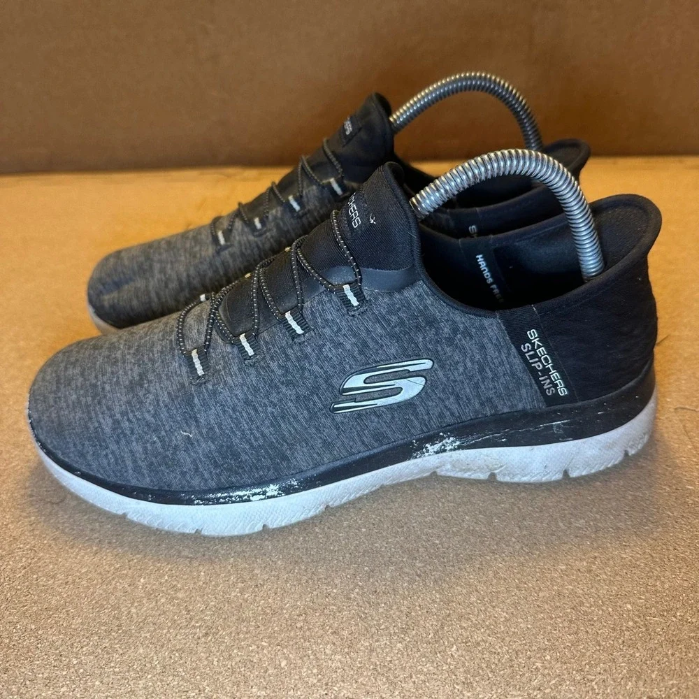 Skechers Hands Free Slip-ins Summits Diamond Dream Black Grey Wide Fit 149937W 8